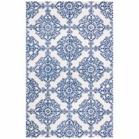 SAFAVIEH Micro-Loop Collection MLP647A Ivory / Blue Rug 8' x 10'