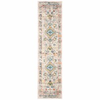 SAFAVIEH Madison Collection MAD474B Cream / Blue Rug 2' 2 x 14'