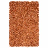 SAFAVIEH Leather Shag LSG601P Handwoven Orange Rug 5' x 8'