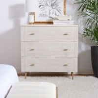 SAFAVIEH Genevieve 3-Drawer Dresser Cream / White Washed
