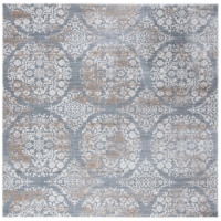 SAFAVIEH Martha Stewart Isabella MSR0958G Silver / Ivory Rug 6' 7 square