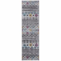 SAFAVIEH Amsterdam AMS108H Dark Grey / Ivory Rug 2' 3  x 10'