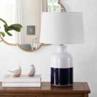 SAFAVIEH Dani 25.5 Table Lamp | White / Navy Blue |