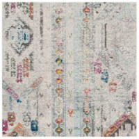 SAFAVIEH Madison Collection MAD422H Grey / Blue Rug 3' square