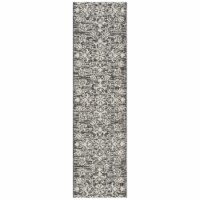 SAFAVIEH Outdoor CY8064-37621 Courtyard Black / Light Grey Rug 2' 3 x 8'