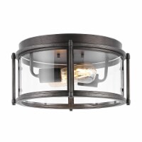 Safavieh FLU4048A 6.875 x 13.5 x 13.5 in. Tiller Flush Mount, Antique Gold