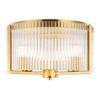 Safavieh FLU4049A 12.5 in. Jetra 3-Light Brass Glass & Metal Flush Mount
