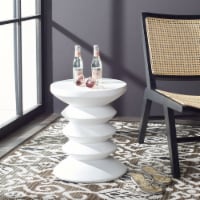 SAFAVIEH Outdoor Collection Benaya Concrete Accent Stool Ivory