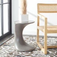 SAFAVIEH Outdoor Collection Kavita Concrete Accent Stool Dark Grey