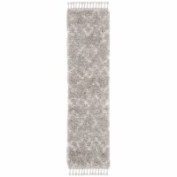 Safavieh PLX434F-26 2 ft.-6 in. x 6 ft. Pro Lux Shag 400 Contemporary Runner Rug - Grey & Cre