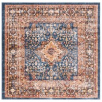 Safavieh BIJ652N-7SQ 6 ft. 7 in. x 6 ft. 7 in. Bijar Traditional Square Power Loomed Area Rug