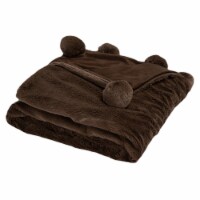 Safavieh Daison Pom Pom Throw - Chocolate