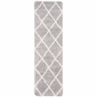 Safavieh FNT815G-26 2 ft. -3 in. x 6 ft. Fontana Shag 800 Contemporary Runner Rug, Grey & Cre