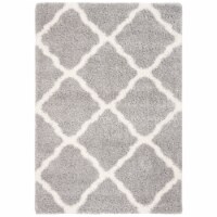 Safavieh FNT821G-24 2 ft. -3 in. x 4 ft. Fontana Shag 800 Contemporary Runner Rug, Grey & Cre