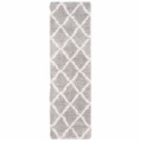 Safavieh FNT821G-26 2 ft. -3 in. x 6 ft. Fontana Shag 800 Contemporary Runner Rug, Grey & Cre