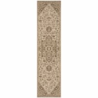 Safavieh LND138B-210 2 ft.-2 in. x 10 ft. Linden 100 Runner Rug - Creame & Beige