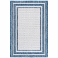 SAFAVIEH Outdoor CY8475-53412 Courtyard Ivory / Navy Rug 6' 7 x 9' 6