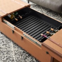 SAFAVIEH Zoe Coffee Table Storage Trunk With Wine Rack Cognac