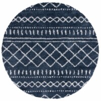 SAFAVIEH Arizona Shag ASG741L Slate Blue / Ivory Rug 6-7 X 6-7 Round