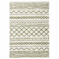SAFAVIEH Arizona Shag Collection ASG741Y Ivory/Green Rug 4' x 6'
