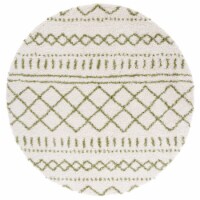 SAFAVIEH Arizona Shag Collection ASG741Y Ivory/Green Rug 6' 7  round