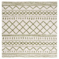 SAFAVIEH Arizona Shag Collection ASG741Y Ivory/Green Rug 6' 7  square