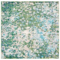SAFAVIEH Madison Collection MAD425Y Green / Turquoise Rug 3' square