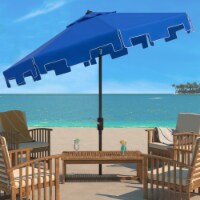 SAFAVIEH Outdoor Collection Zimmerman 9-Foot Tilt Umbrella & Flap Pacific Blue