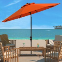 SAFAVIEH Outdoor Collection Ortega 9-Foot Tilt Crank Umbrella Orange