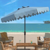 SAFAVIEH Outdoor Collection Venice 9-Foot Umbrella Baby Blue / White