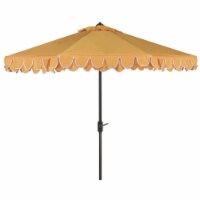 Safavieh PAT8106B 11 ft. Elegant Valance Umbrella, Yellow