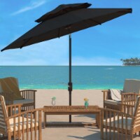 SAFAVIEH Outdoor Collection Lorenia 9-Foot Double Top Market Umbrella Black
