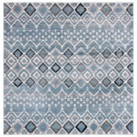SAFAVIEH Amsterdam Collection AMS108L Blue / Ivory Rug 3' square