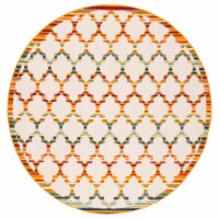 SAFAVIEH Outdoor CBN333A Cabana Collection Ivory / Orange Rug 6' 7 round