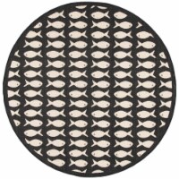 SAFAVIEH Indoor Outdoor CY6013-256 Courtyard Black / Beige Rug 7' 10 round