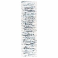 SAFAVIEH Fontana Shag Collection FNT850B Ivory / Teal Rug 2' 3  x 10'