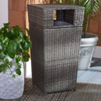 SAFAVIEH Outdoor Collection Mazeli Trash Bin Grey Brown