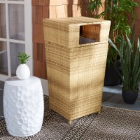SAFAVIEH Outdoor Collection Mazeli Trash Bin Natural