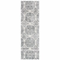 SAFAVIEH Isabella Collection ISA958H Charcoal / Ivory Rug 2 X 8