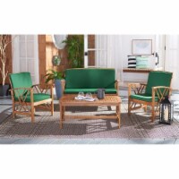 SAFAVIEH Outdoor Collection Fontana 4-Piece Patio Set Green Cushion