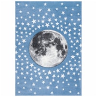 Safavieh CRK135L Playroom Area Rug Moon and Stars Non-Shedding 1 Count Light Blue