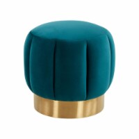 Safavieh SFV4707H Maxine Channel Tufted Ottoman, Petrol