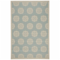 SAFAVIEH Indoor Outdoor BHS181K Beach House Aqua / Cream Rug 2' 2 x 4'