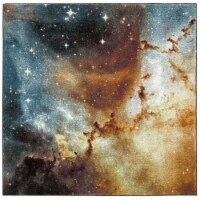 SAFAVIEH Galaxy Collection GAL109D Orange / Multi Rug 4' square