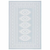 Martha Stewart Courtyard Indoor Outdoor Floor Runner - Aqua / Blue Ivory