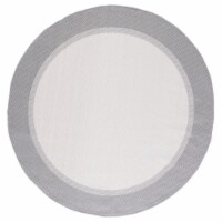 Martha Stewart Courtyard Indoor Outdoor Round Rug - Ivory/Charcoal