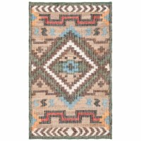 SAFAVIEH Kilim KLM760M Handwoven Natural / Blue Rug 3' x 5'