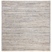 SAFAVIEH Cape Cod CAP250A Handwoven Natural / Blue Rug 9' square