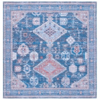 SAFAVIEH Serapi Collection SEP513M Blue / Ivory Rug 6-7 X 6-7 Square