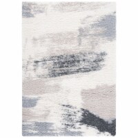 SAFAVIEH Fontana Shag Collection FNT892A Ivory / Grey Rug 4' x 6'